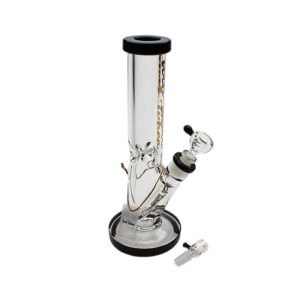 Glass Bong Tech Tubes 12" 9mm Straight (Black)