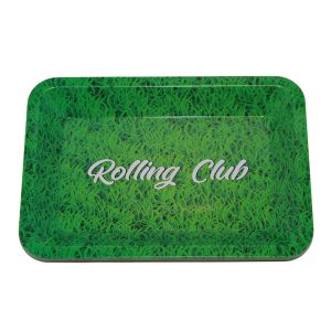 Rolling Club Metal Ashtray - Small - Grass Rectangle