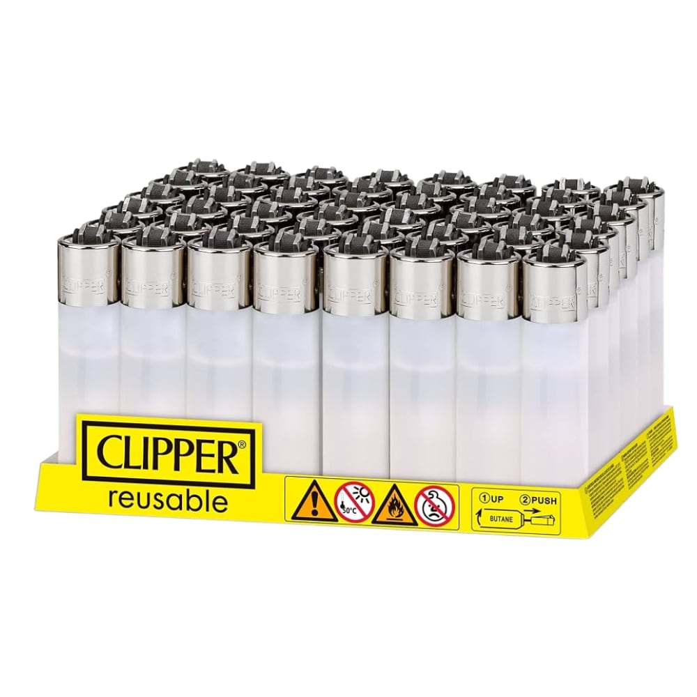 Clipper Translucent White Lighters