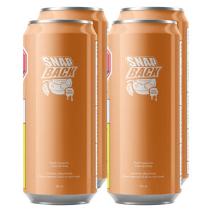 Multipack of 4, Snap Back Rosin-Infused Peach Creamsicle 355ml Soda